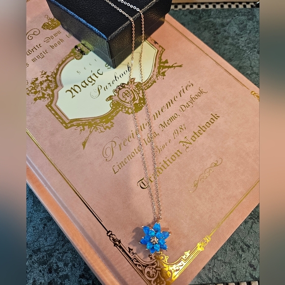 Sterling 925 Silver Lotus Necklace - Colorful Opal Inlaid, Exquisite - Picture 8 of 9